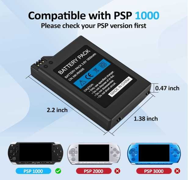 Bateria PSP serie 1000 PSP-110 - 3600 mAh