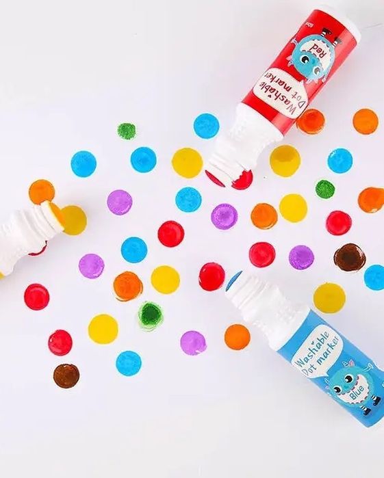 Крапкові маркери 2 види, Фарби, Розмальовки, Пальчикові фарби