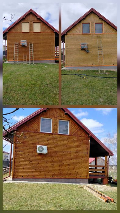Piaskowanie malowanie domów z drewna, elewacji z cegieł, Sodowanie