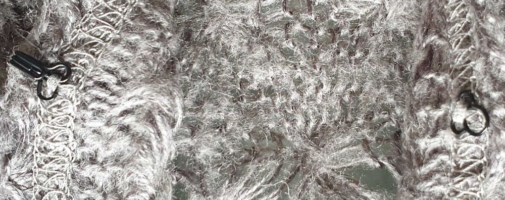 Sweterek wdzianko szary ażurowy wzór M