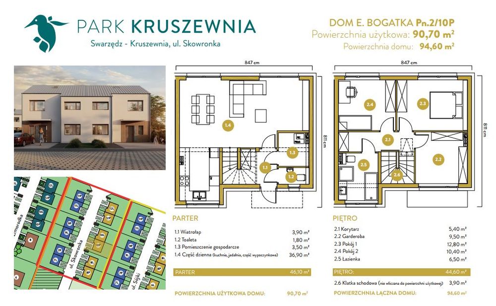 Dom 90,70m2 z własnym ogrodem i miejscami postojowymi