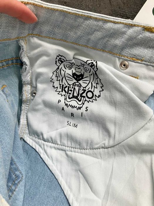 Nowe jasne błękitne męskie spodnie jeansy Kenzo skinny luksus