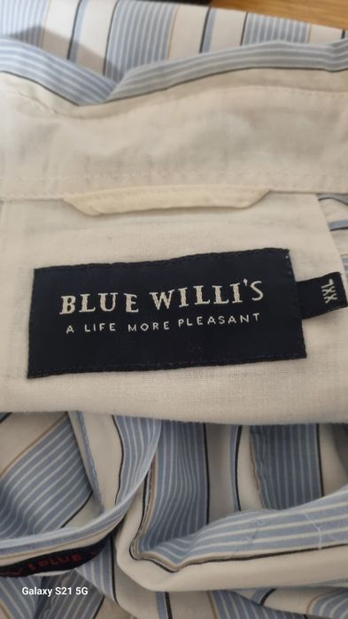 Blue Willi's,męska koszula z krótkim rękawem,w paski.