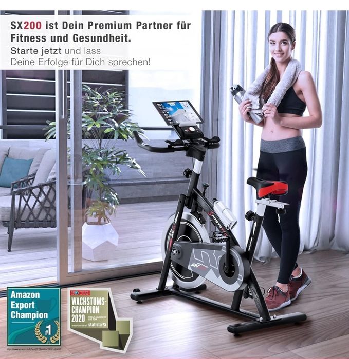 Rower spinningowy na ergometrze Sportstech z kołem zamachowym 22 kg ...