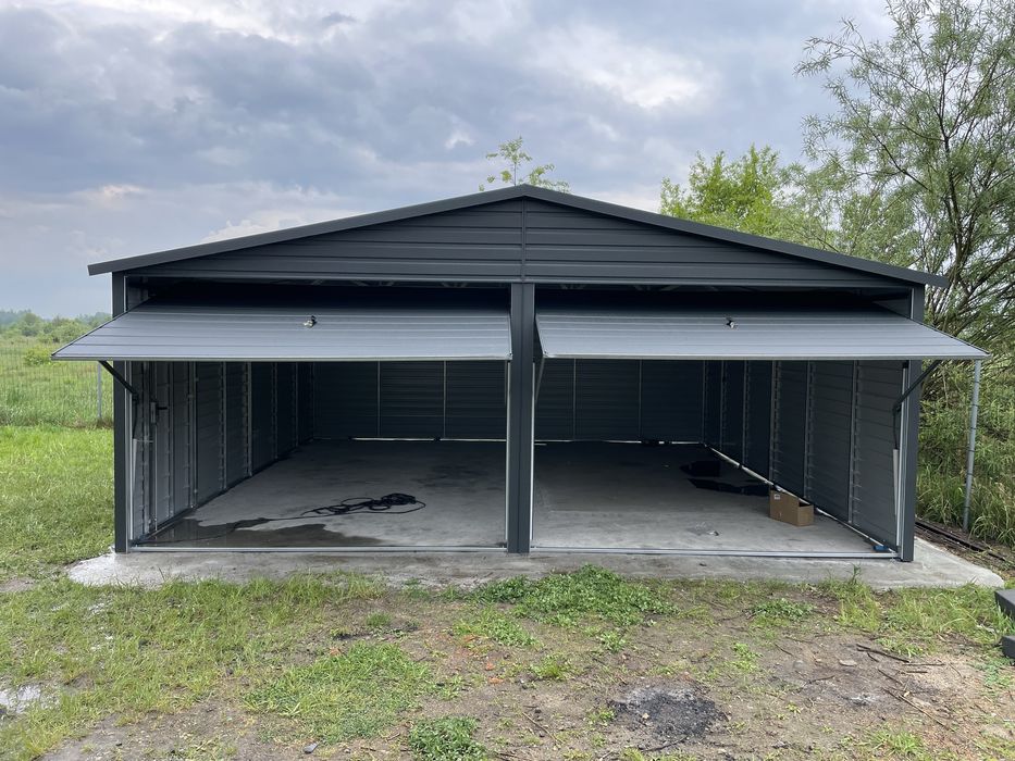 Garaż blaszany 6x5, antracyt, grafit, PRODUCENT.