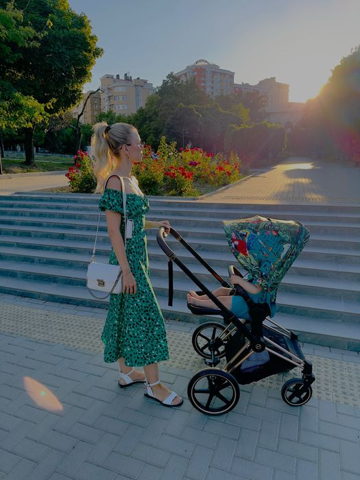 Коляска Cybex 2в1 + аксесуары,  б/у, лимитированная коллекция,