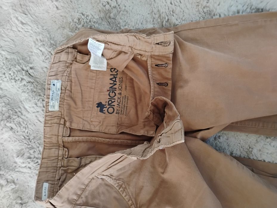 Spodnie męskie na guziki brąz