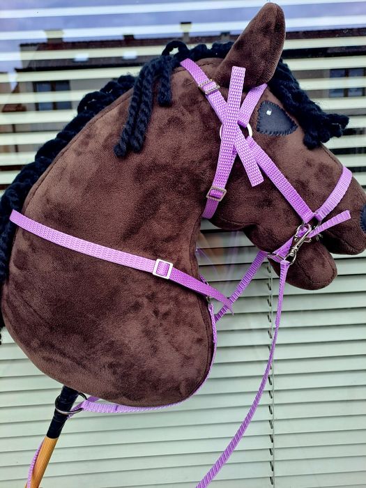 Zestaw ogłowie uprząż uzda dla hobby horse a3 z napierśnikami