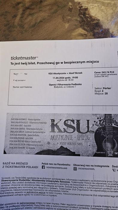 Dwa Bilety na koncert KSU Akustycznie.