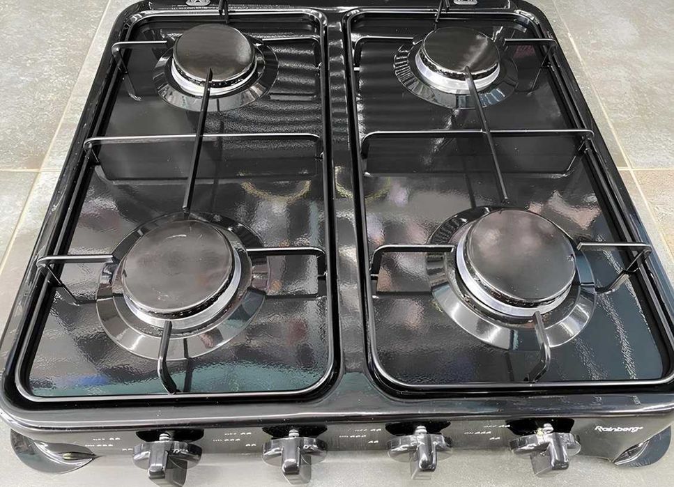 Настільна газова плита на 4 конфорки для блекауту переносна для дому