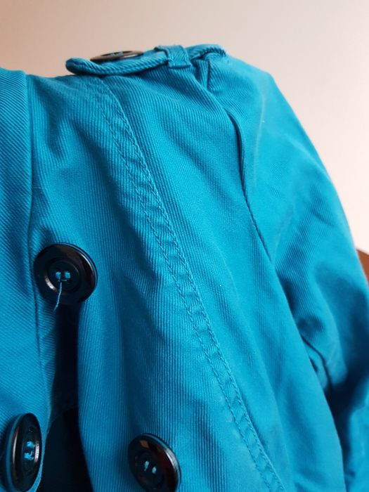 Płaszcz kurtka H&M Divided 34/ xs turkus niebieski