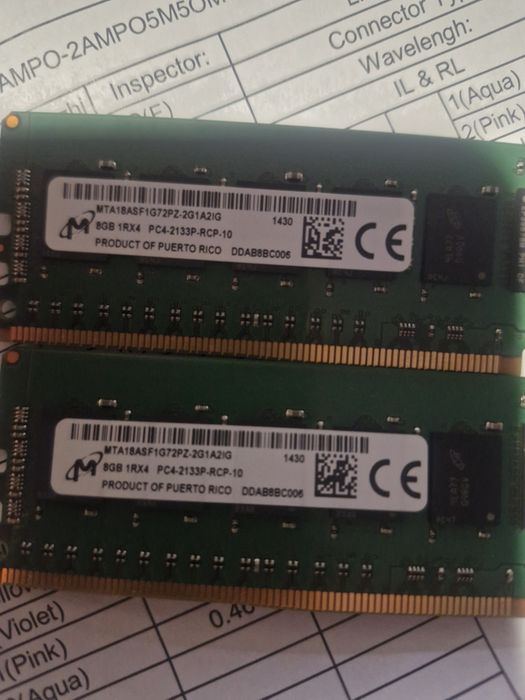 Ddr4 2x8GB  ECC  ram