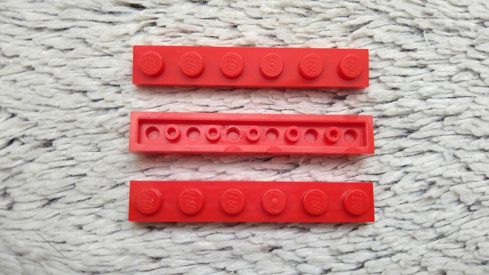 Lego 3666 Płytka 1X6 Czerwona 1szt , Dostępna większa ilość .