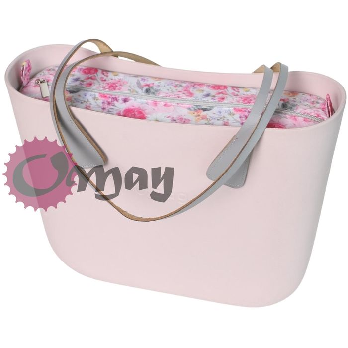 organizer OBAG STANDARD kwiaty różyczki różowe szary wkład OMAY