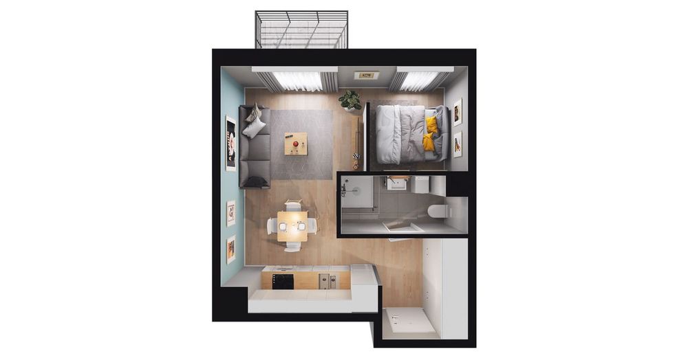 1-pokojowe mieszkanie 30 m² + balkon Bez Prowizji - Widok 3