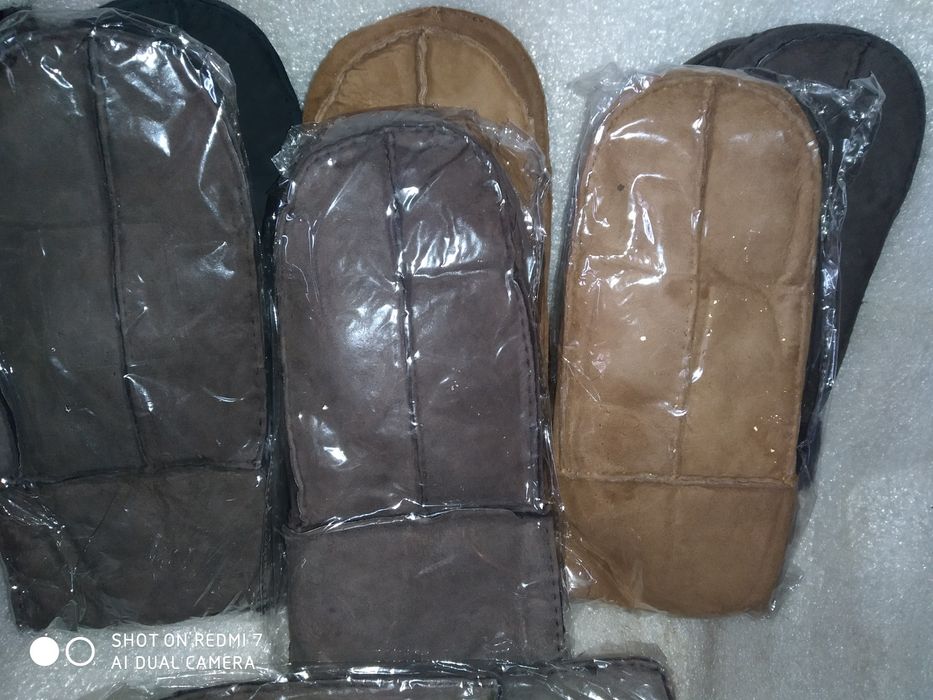 Кожаные перчатки дублёнка  мутон
