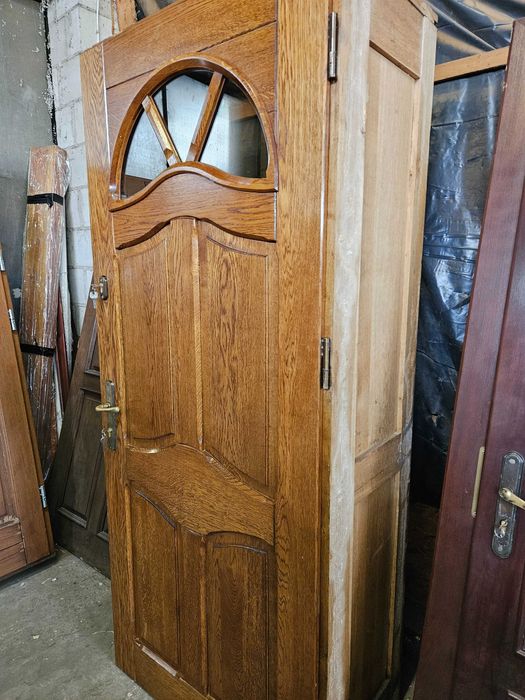 DRZWI Zewnętrzne Dębowe Drewniane Dąb Wejściowe 95x220cm