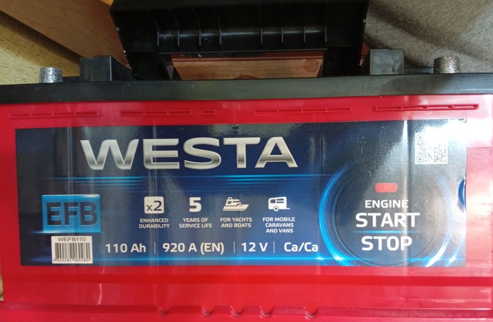 Аккумулятор WESTA  EFB в стані нового.