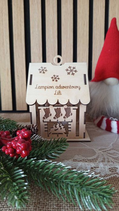 Lampion adwentowy z imieniem - Kominek