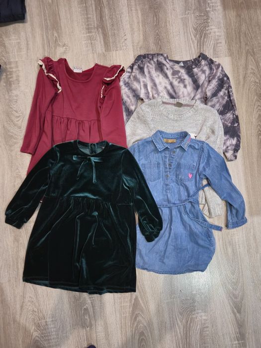 Giga paka dla dziewczynki 110/116 kurtka Zara sukienki strój ksieznicz