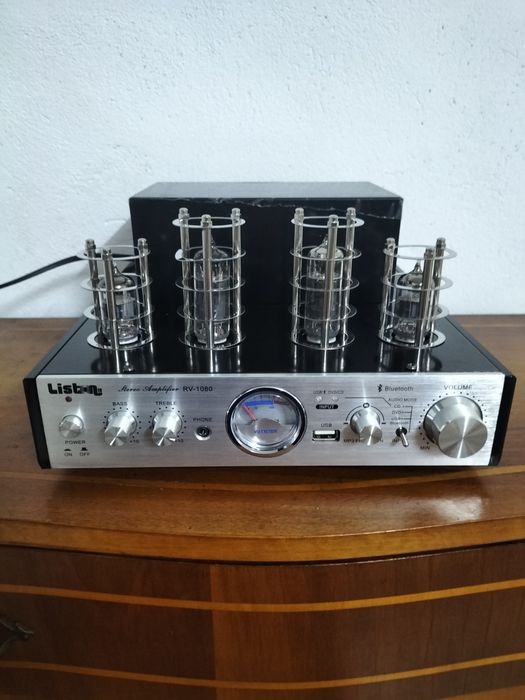 Wzmacniacz lampowy USB/bluetooth 2x40watt RMS prezent okazja jak nowy