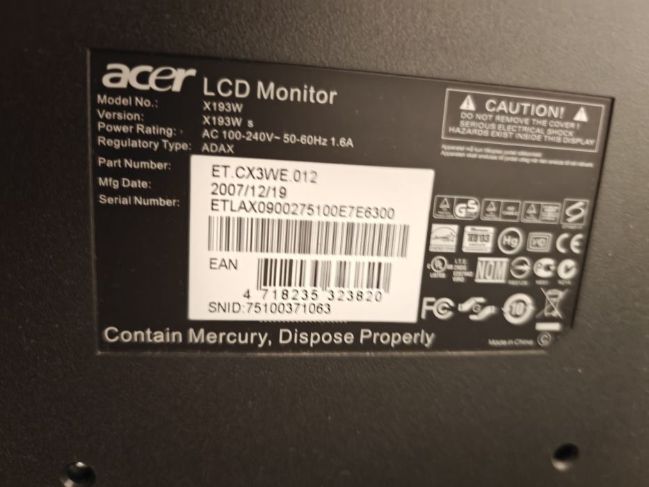 Monitor ACER X193W