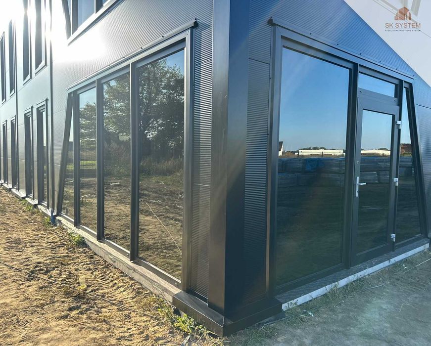 Hala 470 m2 stalowa magazyn warsztat płyta konstrukcja SK SYSTEM