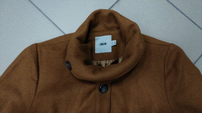 Płaszcz wełniany karmelowy wełna ASOS 42 XL