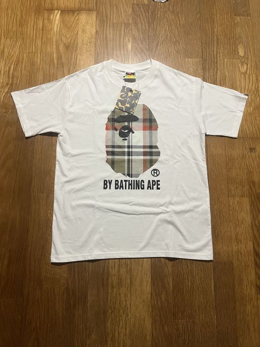 t shirt bape x burberry branca