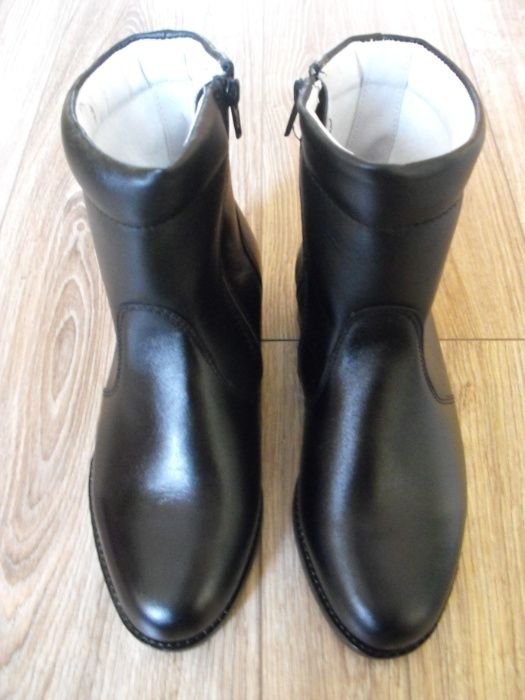 Buty EU36 23cm trzewiki zimowe wysokie czarne botki Skóra* Nowe