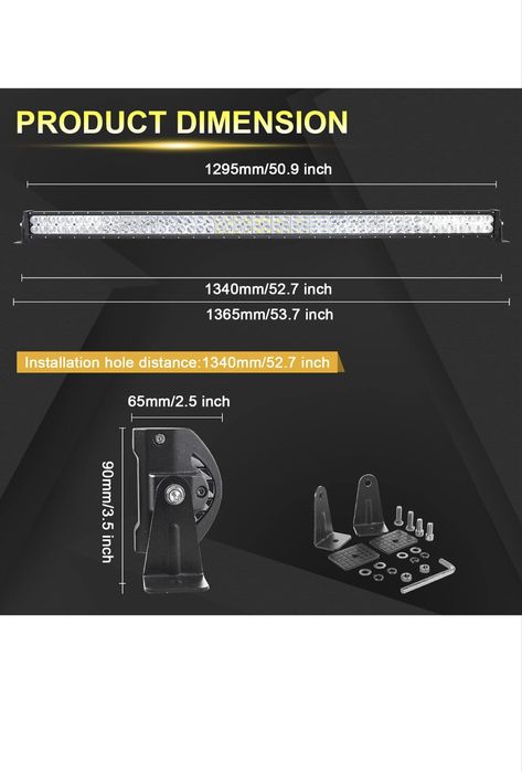 Barra Led 4x4 300w 130cm