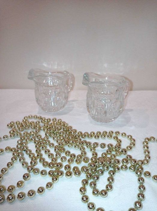 Вінтажна хрустальна соусніца, молочник, сливочник