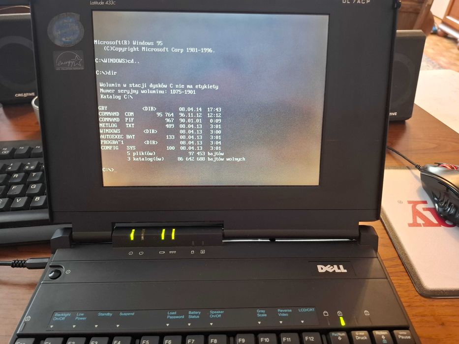 Dell Latitude 433C 486SX-25MHz RETRO Perełka kolekcjonerski stan BDB