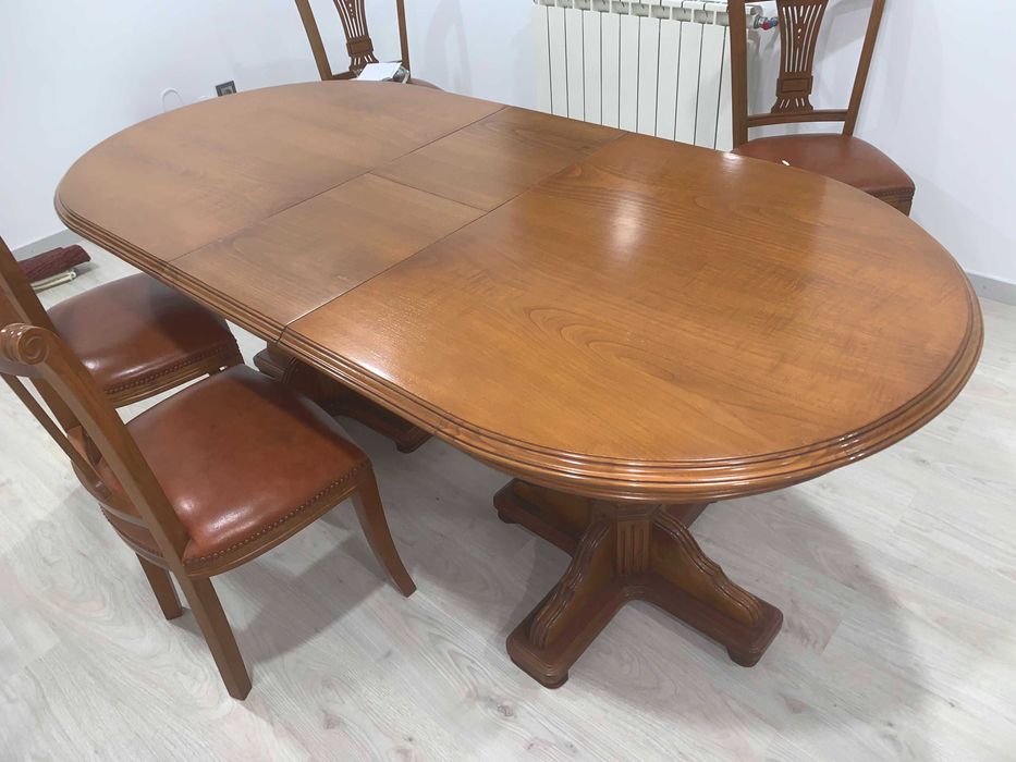 Mesa oval de sala + 6 cadeiras