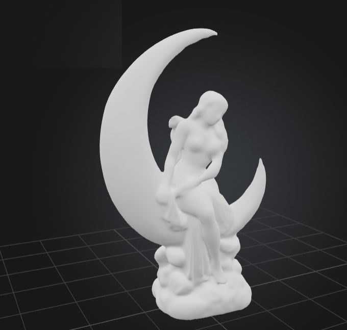 Estátua Mulher Sentada na Lua (Ficheiro STL)
