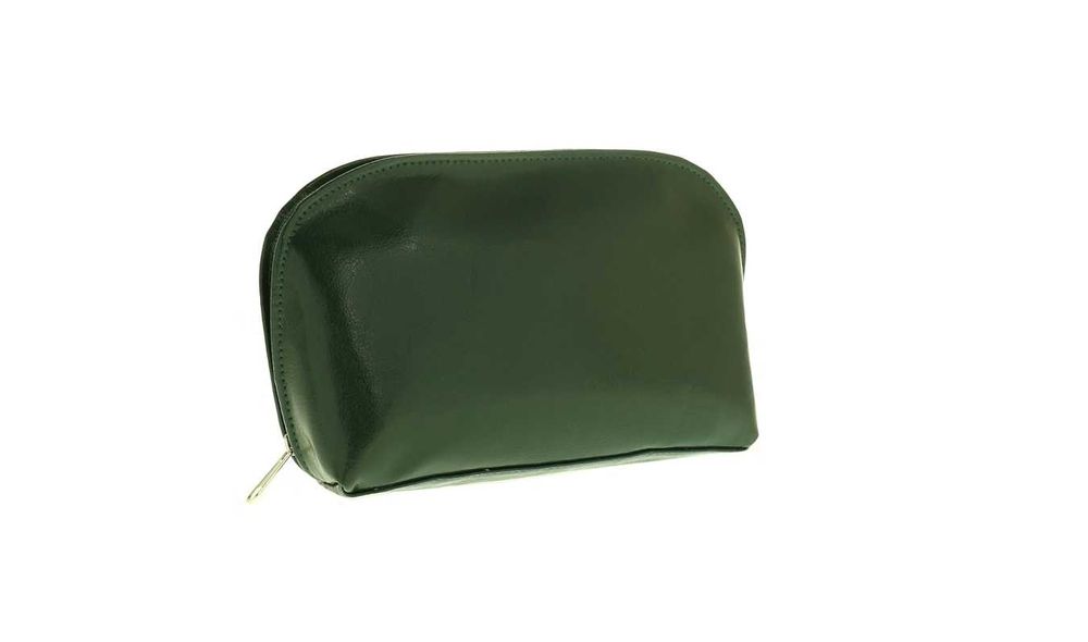 Kosmetyczka skórzana damska butelkowa zieleń skóra 100% PL PRODUCENT