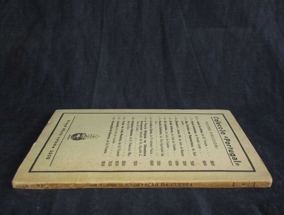 Livro Exortação da Guerra de Gil Vicente Augusto C. Pires de Lima