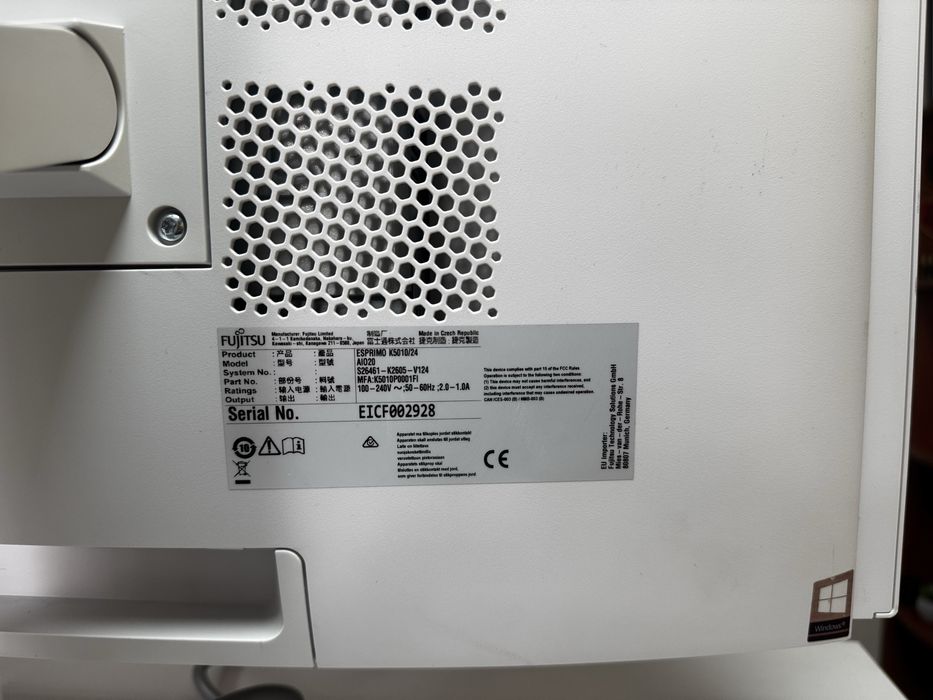 Моноблок Fujitsu ESPRIMO K5010/24 / i5-10500 /6 ядер/ 8GB / SSD 256GB / 24" Full HD IPS