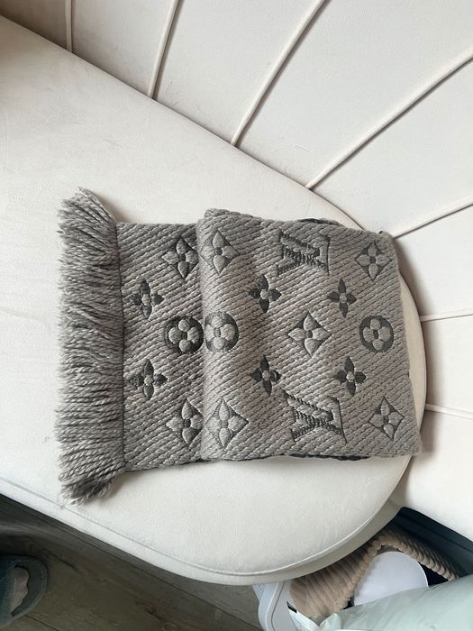Szał zimowy gruby szalik szary monogram LV Louis Vuitton