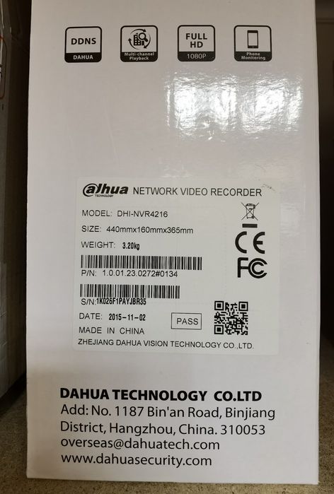 Мережевий IP-відеореєстратор Dahua DH-NVR4216-8P