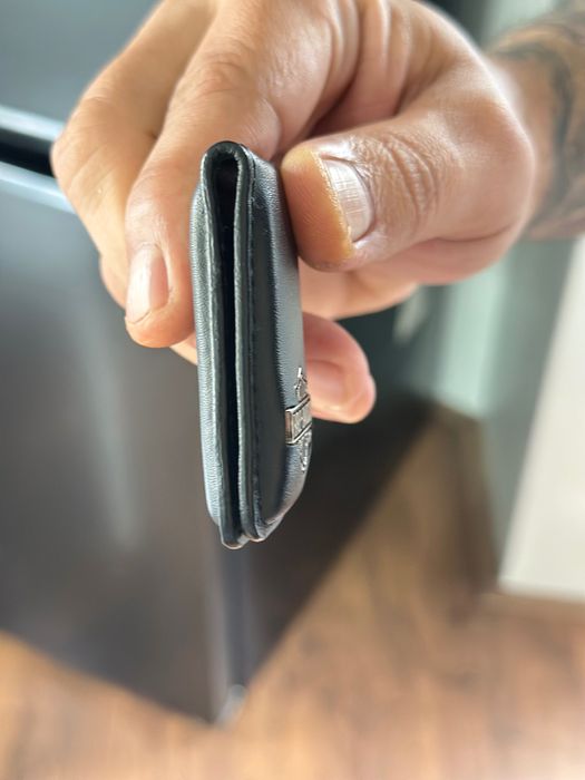 Clipe de dinheiro em couro Harley Davidson com medalhão Bar & Shield