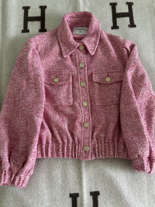 Chanel бомбер пиджак твидовый 38