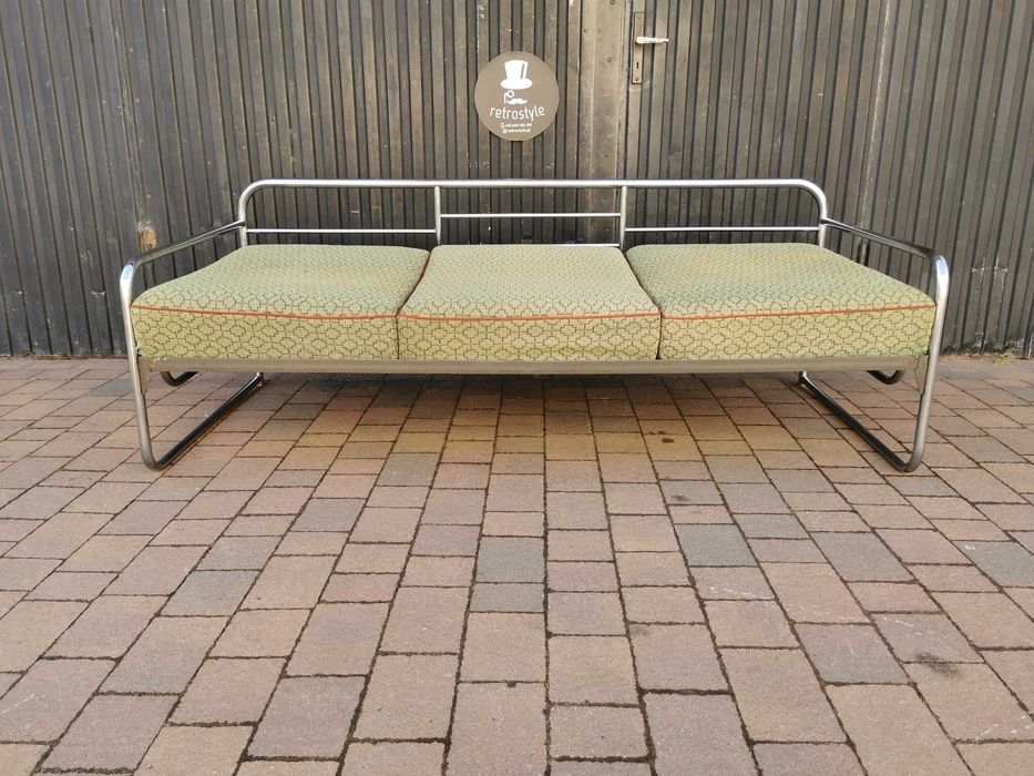 Sofa chrom proj. Robert Slezak/ KOVONA Czechosłowacja '30-50, Bauhaus