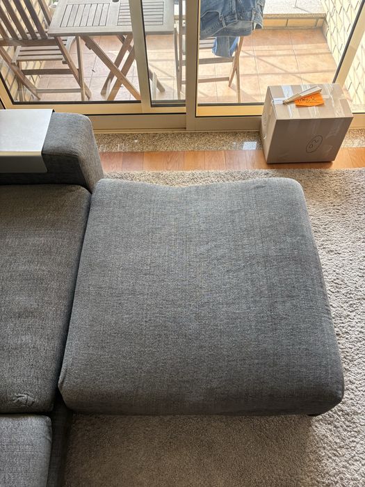 Sofá de 3 lugares cinzento escuro com módulo para chaise longue – 230 cm