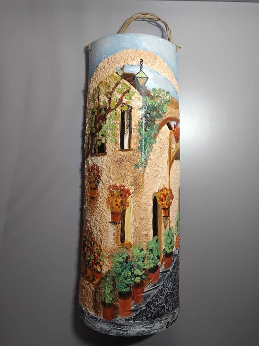 Telha Decorativa em Barro Pintada à Mão – Arte Tradicional e Única