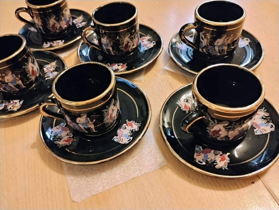 Antyk * Grecka porcelana  zdobiona Czystym  24k.Złotem
