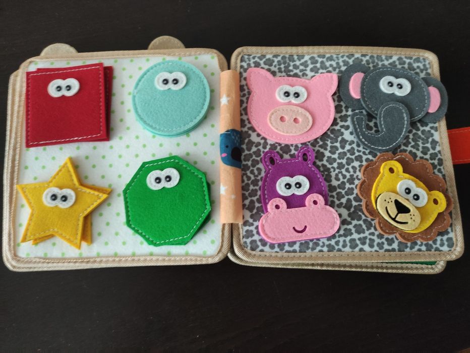 Książeczka sensoryczna MONTESSORI Książka Filcowa Edukacyjna 3D