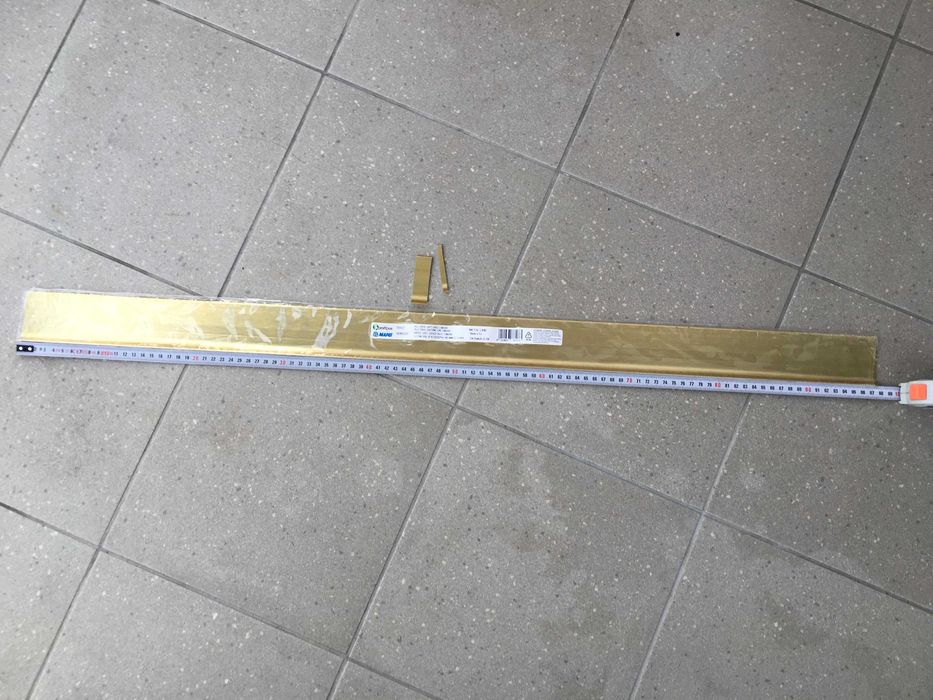 Listwa przypodłogowa alum. złota 90/6SSF metal line Profilpas wys.6cm