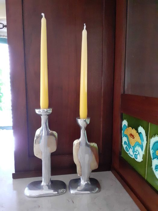 Castiçais de estanho e cobre muito modernos (baixa de preço 5)