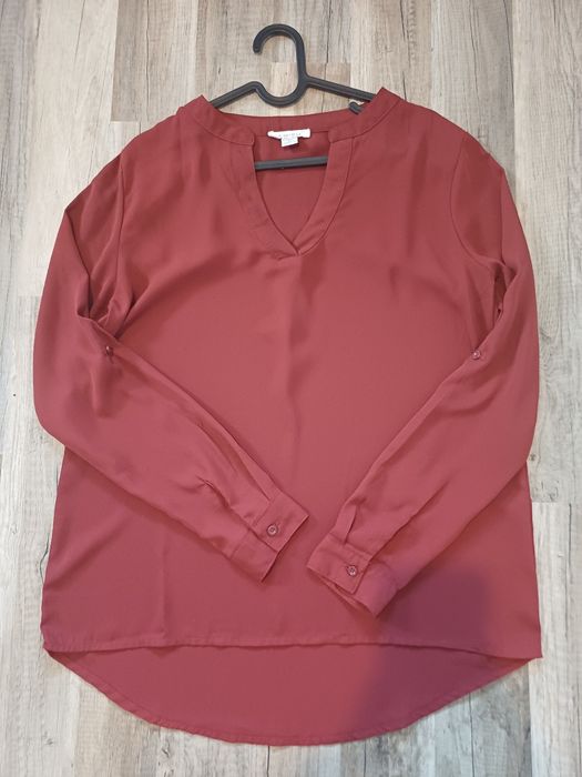 Elegancka bordowa bluzka / koszula AMISU – Rozmiar XS